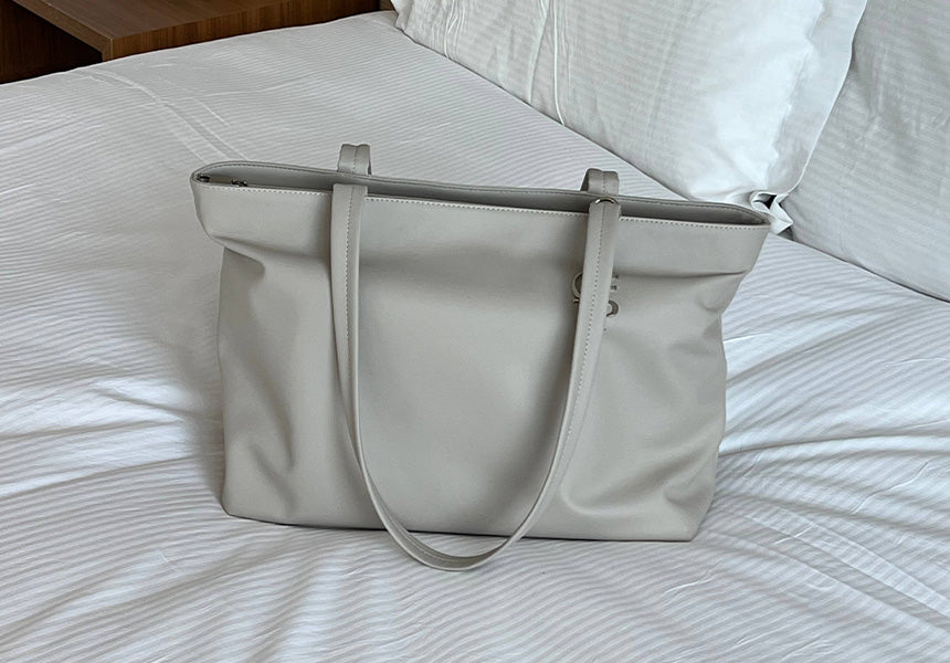 [Pre-order] Marshmallow Bag – Vegan Cactus Leather Shopper Tote (Grey Ivory)